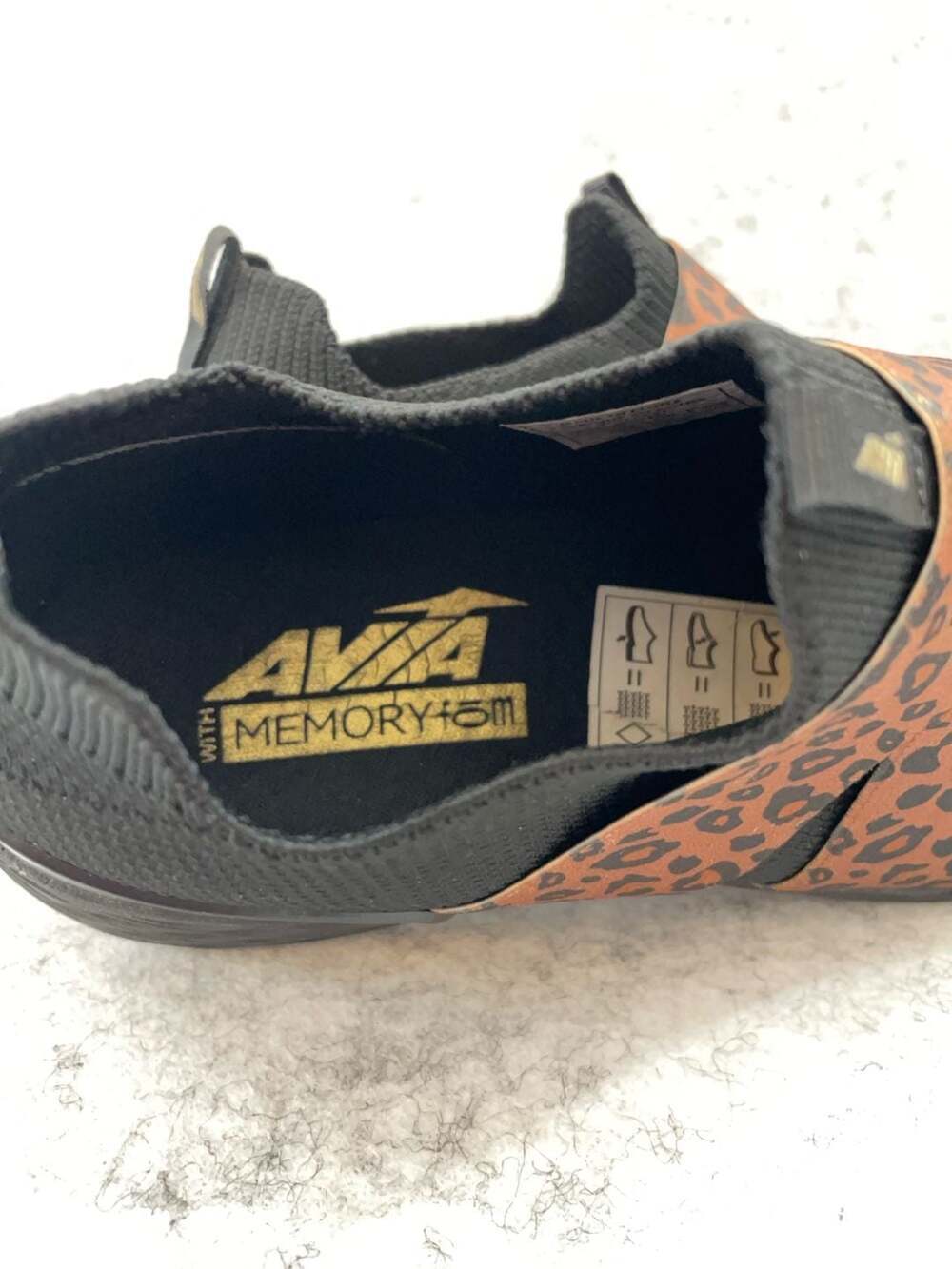 Avia Women's Memory Foam Slip-On Walking Shoes with Cheetah Print Elastic Strap - Picture 7 of 10
